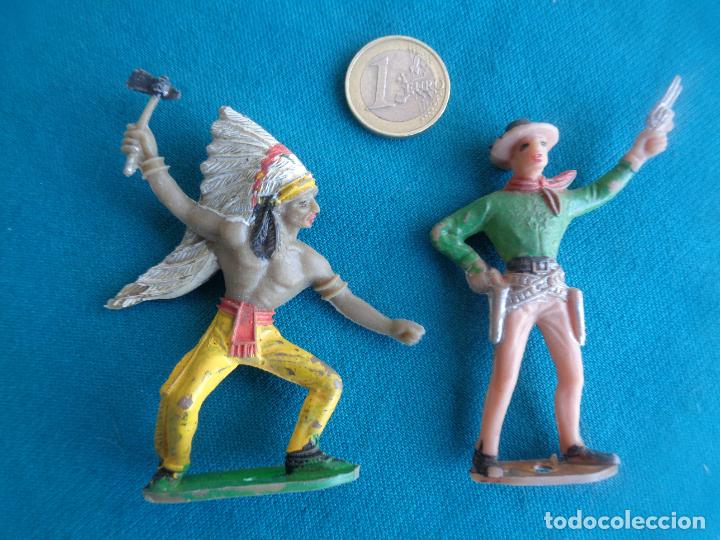 Figuras de goma y PVC: LOTE DE INDIOS Y VAQUEROS COMANSI PATENTADO - Foto 4