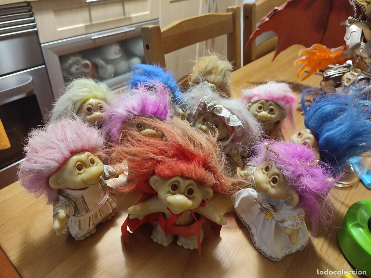 Figuras de Goma y PVC: Lote de 10 troll trolls DAM A&Ntilde;OS 80 12 ctmos