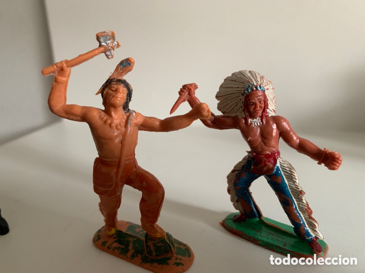 Figuras de goma y PVC: LOTE DE INDIOS JECSAN/PECH. - Foto 2