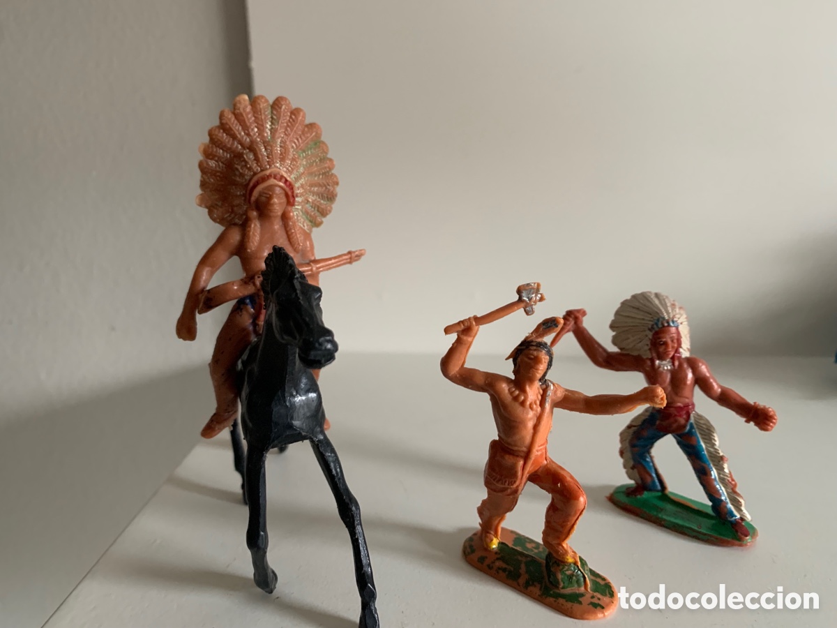 Figuras de goma y PVC: LOTE DE INDIOS JECSAN/PECH. - Foto 3