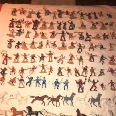 Figurines en Caoutchouc et PVC: LOTE 120 FIGURAS INDIOS,VAQUEROS,CABALLOS COMANSI, REAMSA,PECH,. Lote 400704359