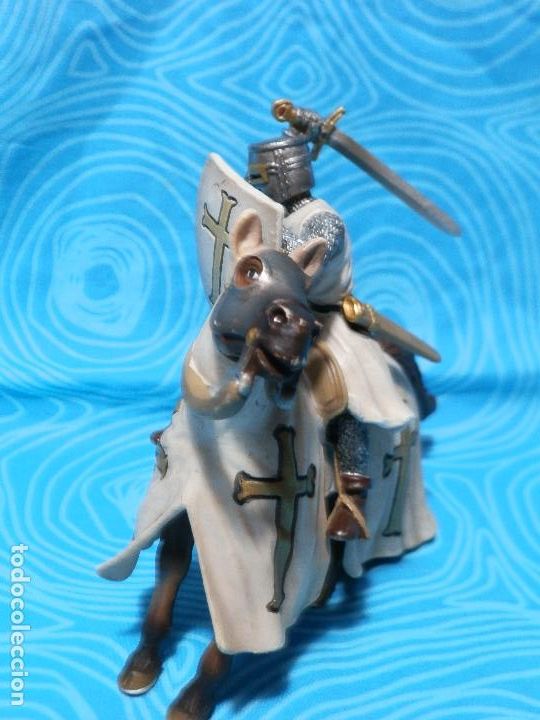 Figuras de goma y PVC: SCHLEICH 2003 CABALLERO TEUTON A CABALLO - Foto 3