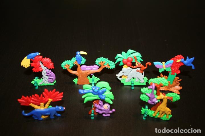 Figuras de goma Kinder: Kinder Ferrero 324 Puzzle pl&aacute;stico duro relieve 3D &Aacute;frica fascinante 1995 completo 7 fig. + 7 BPZ