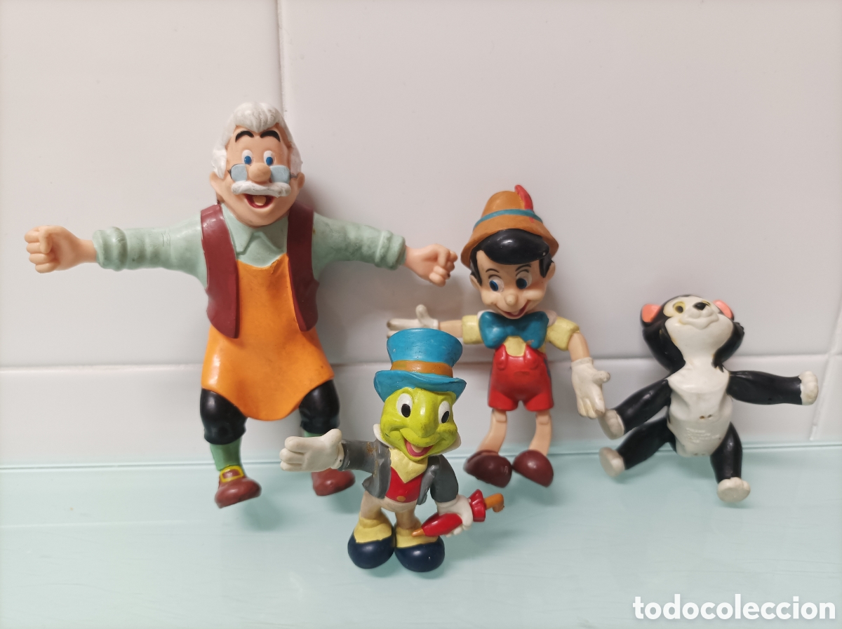 Figuras de Goma y PVC: LOTE PINOCHO DISNEY, GEPPETO, FIGARO Y PEPITO GRILLO