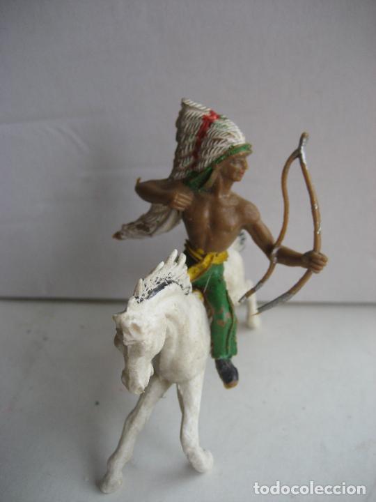 Figuras de goma y PVC: Indio a caballo, con arco. Comansi - Foto 4