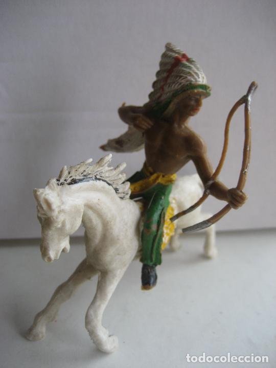 Figuras de goma y PVC: Indio a caballo, con arco. Comansi - Foto 1