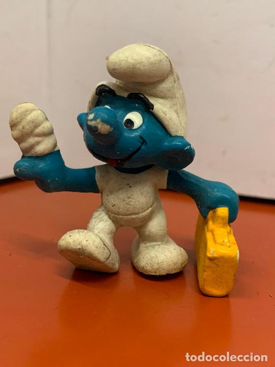 Figuras de Goma y PVC: Gracioso mu&ntilde;eco PITUFO, mide unos 5cm, Marca PEYO. Curioso. Ideal coleciconismo