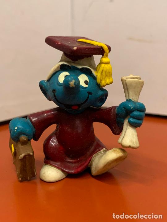 Figuras de Goma y PVC: Gracioso mu&ntilde;eco PITUFO, mide unos 5cm, Marca PEYO. Curioso. Ideal coleciconismo