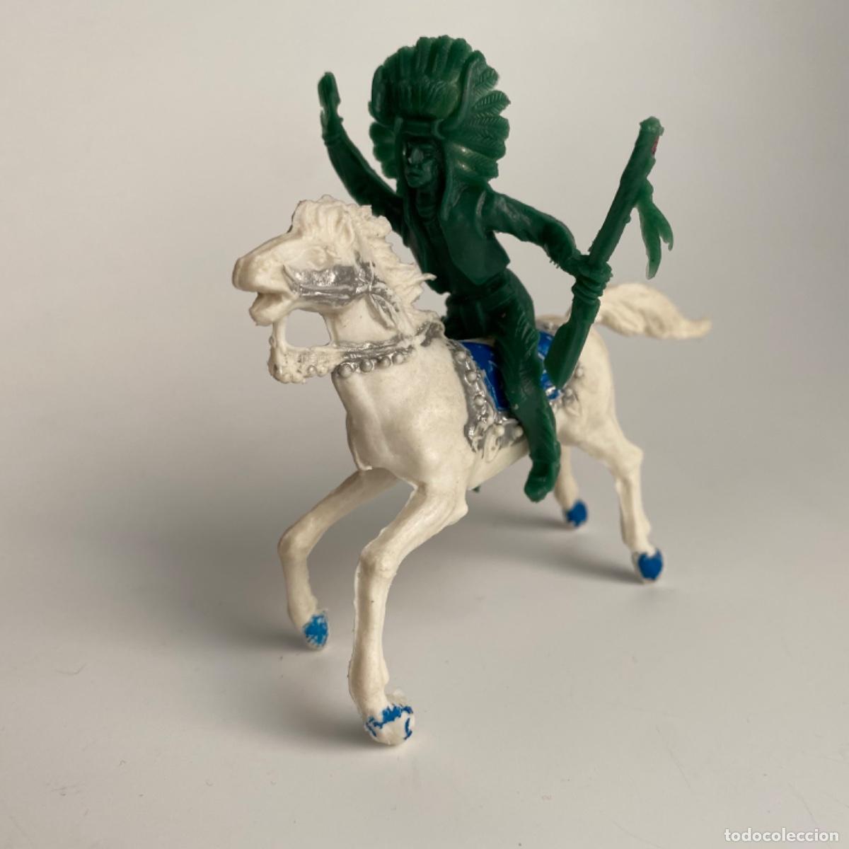 Figuras de goma y PVC: Caballo blanco e Indio de Reigon - Foto 1