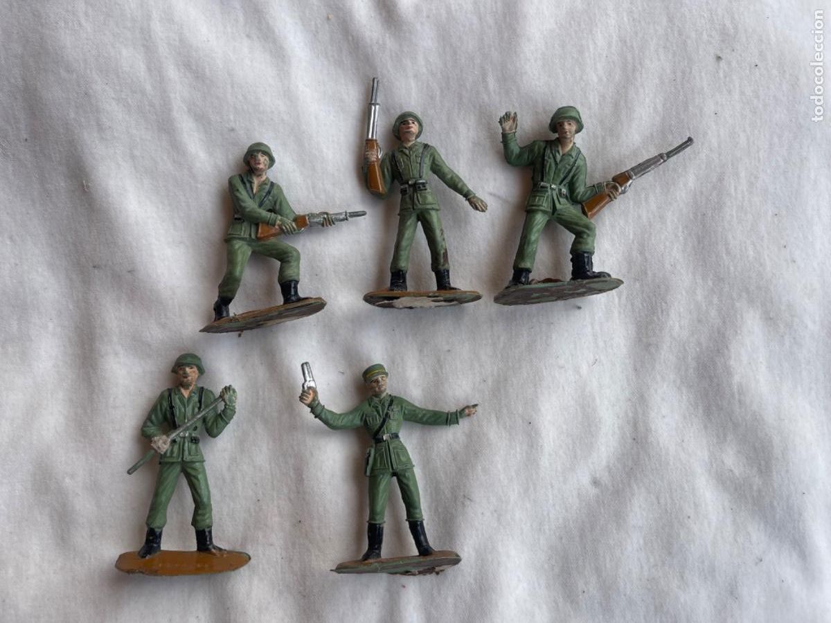 Figuras de goma y PVC: 5 soldados ejercito espa&ntilde;os comansi - Foto 1