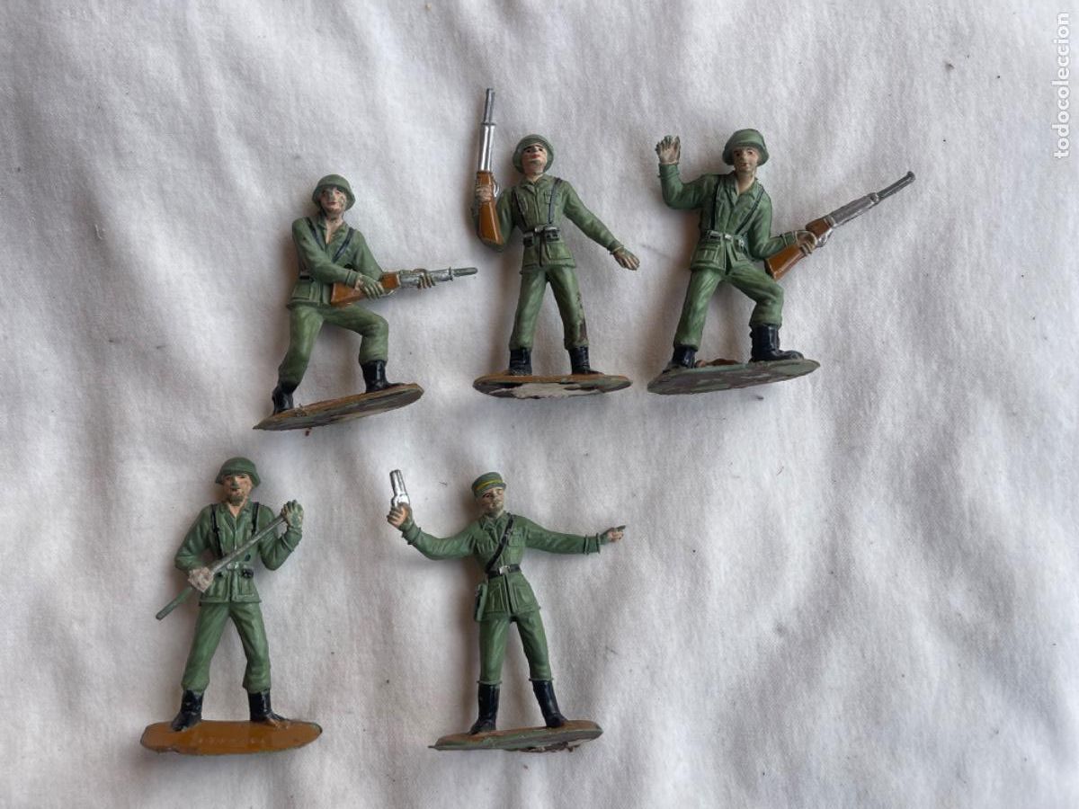 Figuras de goma y PVC: 5 soldados ejercito espa&ntilde;os comansi - Foto 2