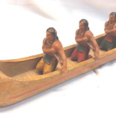 Figuras de Goma y PVC: CANOA INDIA CON REMEROS FIGURA 34 DE REAMSA AÑOS 50