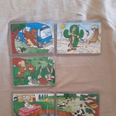 Figuras de Goma Kinder: 5 PUZZLES PERSONAJES WARNER DE DOS SERIES DIFERENTES KINDER SORPRESA FERRERO HUEVO