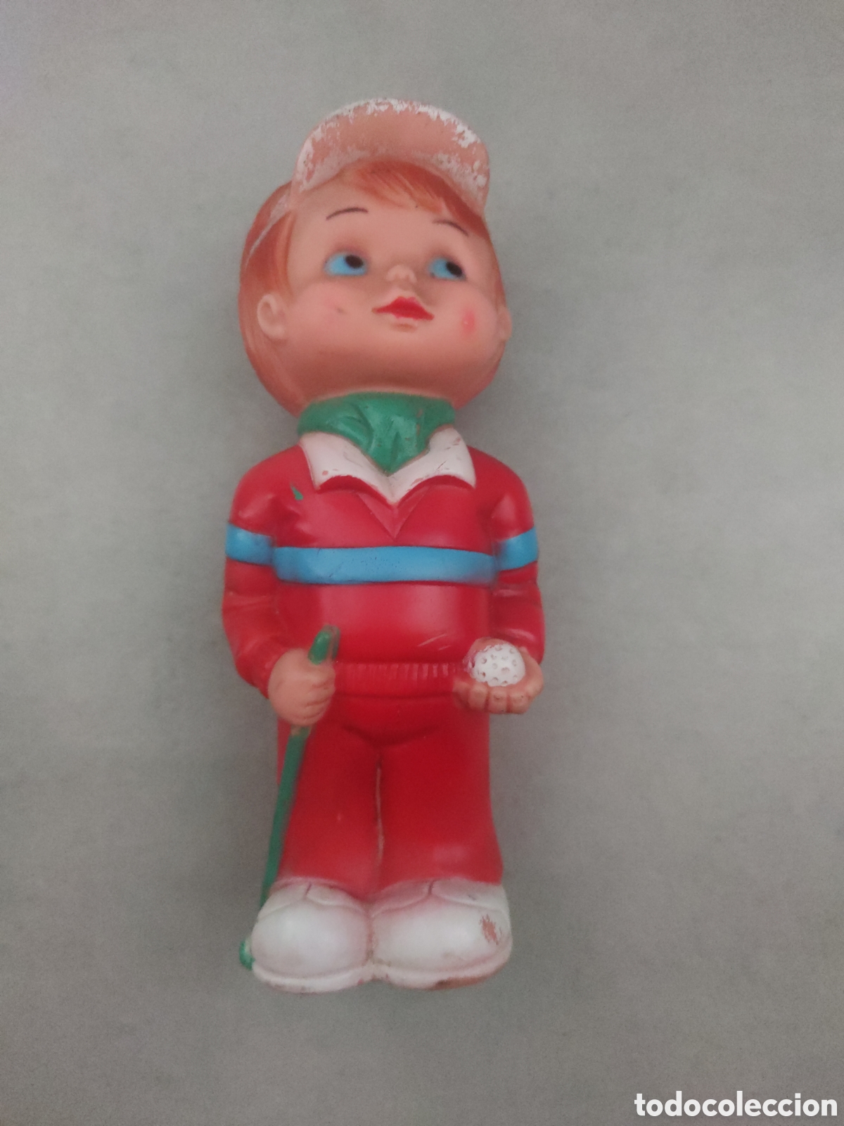 Figuras de Borracha e PVC: Figura pl&aacute;stico Jugasa Espa&ntilde;a con chifle made in Spain a&ntilde;os 80