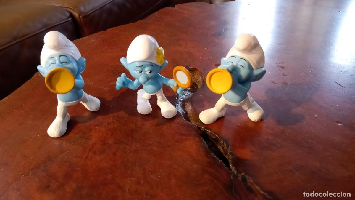 Figuras de goma y PVC: 3 PITUFOS PEYO - 8 CM - Foto 1