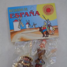 Figuras de Goma y PVC: LOTE DON QUIJOTE Y SANCHO PANZA, RECUERDO DE ESPAÑA. DE EURA SPAIN - DELGADO 1979 . EN SU BLISTER