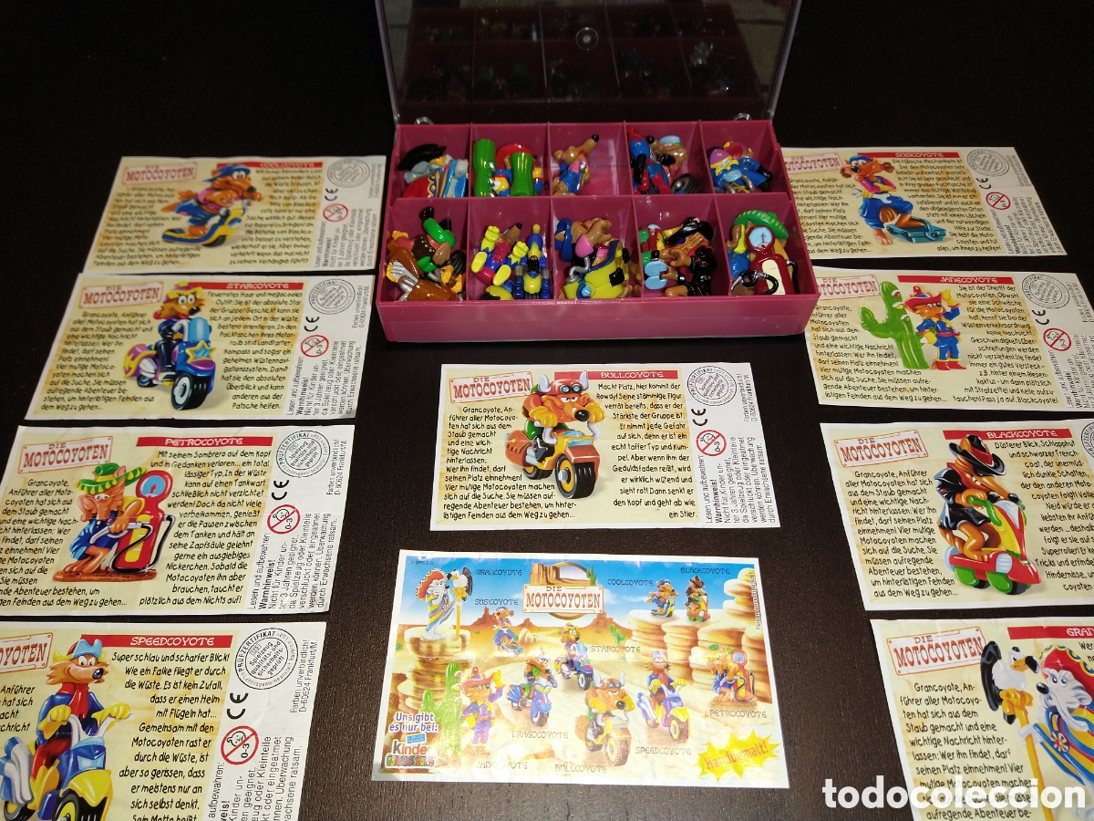 Figuras de Borracha e PVC: Kinder Ferrero 272B coyotes motorizados die motocoyoten completo 10 fig. + 10 bpz