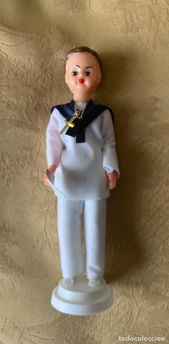 Figuras de goma y PVC: ANTIGUO MU&Ntilde;ECO CELULOIDE COMUNI&Oacute;N - Foto 1