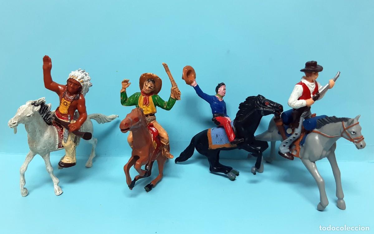 Figuras de goma y PVC: LOTE FIGURAS OESTE - INDIOS, WESTERNS, VAQUEROS, CABALLOS.... - Foto 1