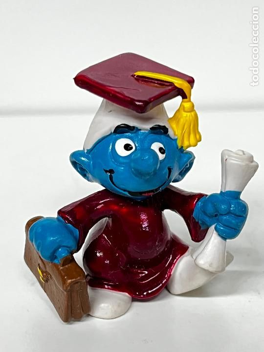 Figuras de goma y PVC: PITUFO GRADUADO PEYO 1981 - Foto 1