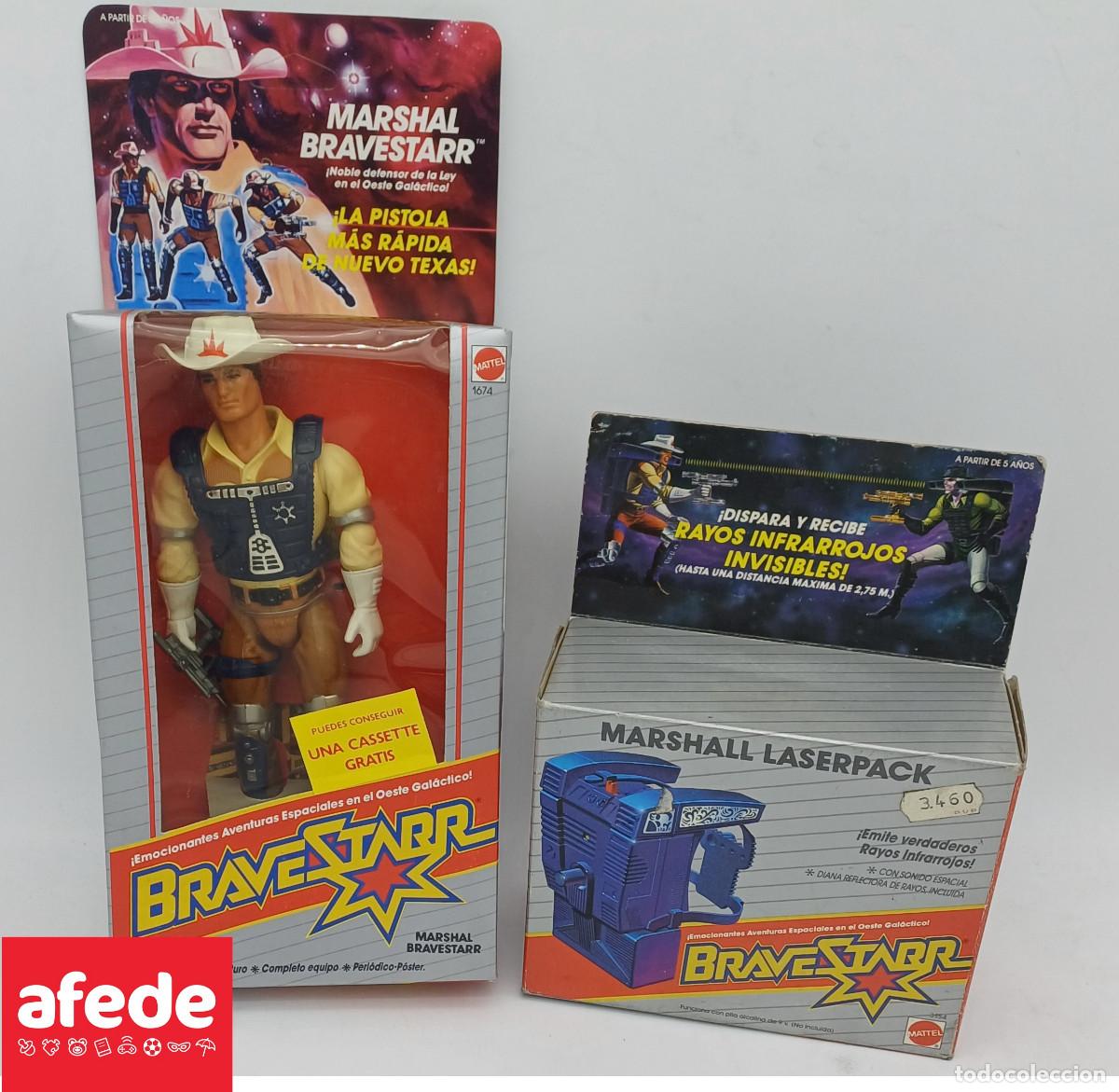 Figuras de Goma y PVC: LOTE DE FIGURA &rdquo;MARSHALL&rdquo; Y MARSHAL LASERPACK DE BRAVESTARR EN SU CAJA ORIGINAL
