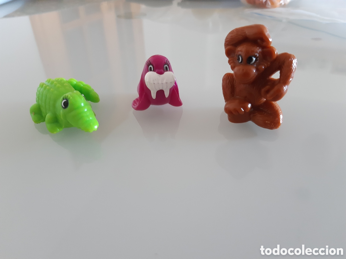 Figuras de goma y PVC: Lotes 3 figuras balhsen morsa cocodrilo mono zoo