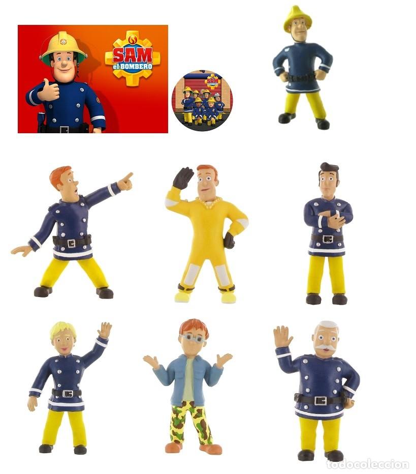 Figuras de goma y PVC: 7 FIGURAS PVC BOMBEROS SAM - ORIGINAL COMANSI - Foto 1