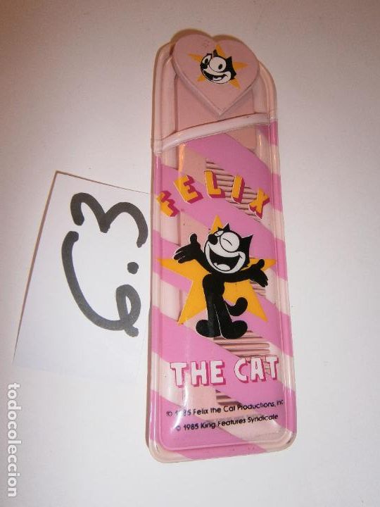 Figure di Gomma e PVC: ANTIGUO PEINE CON SU FUNDA ORIGINAL DE FELIX EL GATO