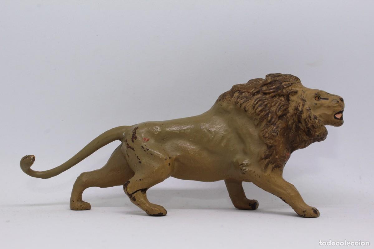 Figuras de goma y PVC: ANIMALES LINEOL ELASTOLIN COMPOSICI&Oacute;N - LE&Oacute;N - Foto 1