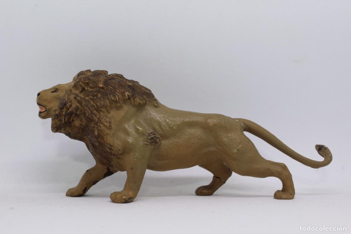 Figuras de goma y PVC: ANIMALES LINEOL ELASTOLIN COMPOSICI&Oacute;N - LE&Oacute;N - Foto 2