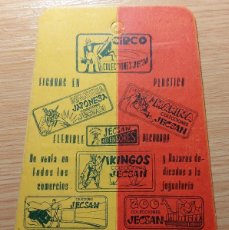 Figuras de Goma y PVC: ETIQUETA PUBLICIDAD FIGURAS PLASTICO COLECCIONES 1960 JECSAN 11.50/ 8 CM CARTON