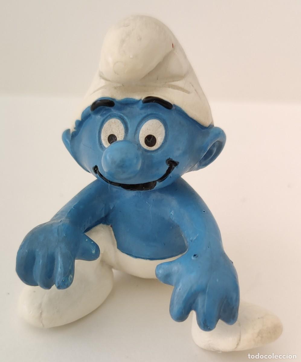 Figuras de goma y PVC: Mu&ntilde;eco Pitufo Sentado. - Foto 1