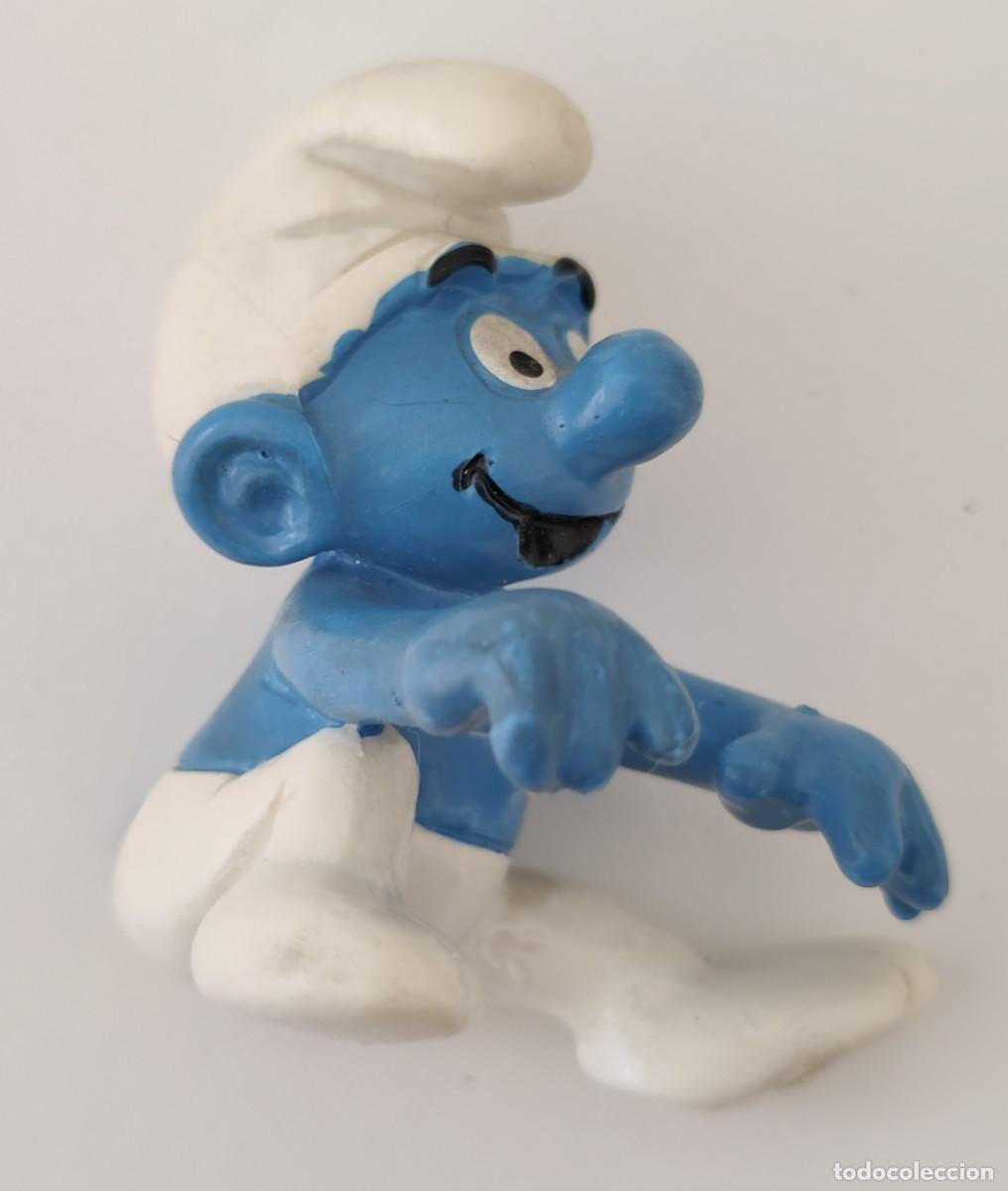 Figuras de goma y PVC: Mu&ntilde;eco Pitufo Sentado. - Foto 7