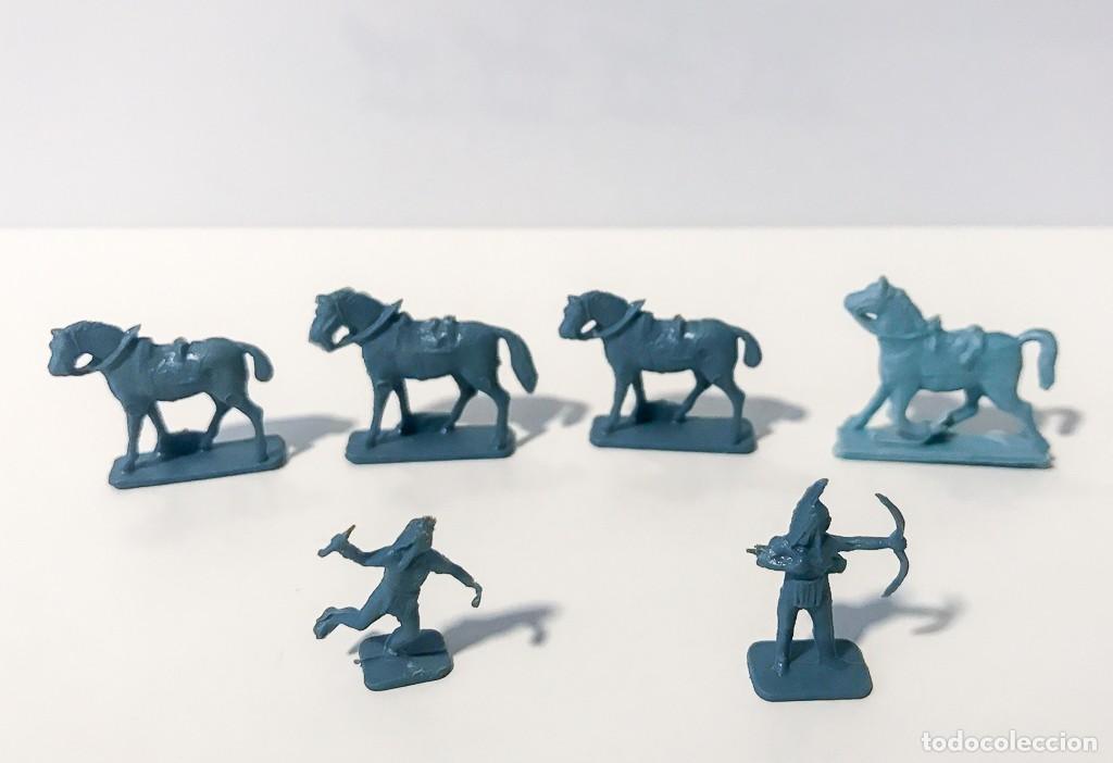 Figuras de goma y PVC: MONTAPLEX OESTE AMERICANO - 2 INDIOS Y 4 CABALLOS - Foto 1