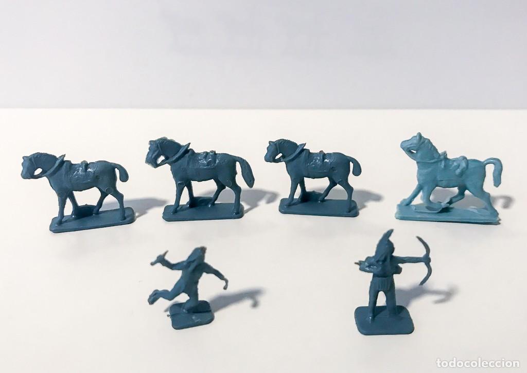Figuras de goma y PVC: MONTAPLEX OESTE AMERICANO - 2 INDIOS Y 4 CABALLOS - Foto 2