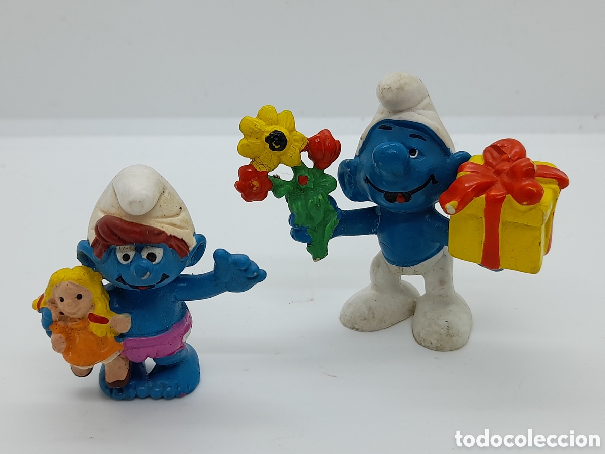 Figuras de goma y PVC: LOTEDE PITUFOS. PEYO. SCHLEICH - Foto 1
