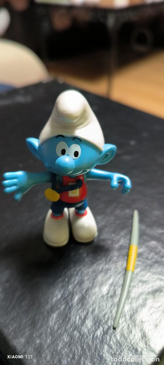 Figuras de Goma y PVC: PITUFO LANZADOR DE JABALINA
