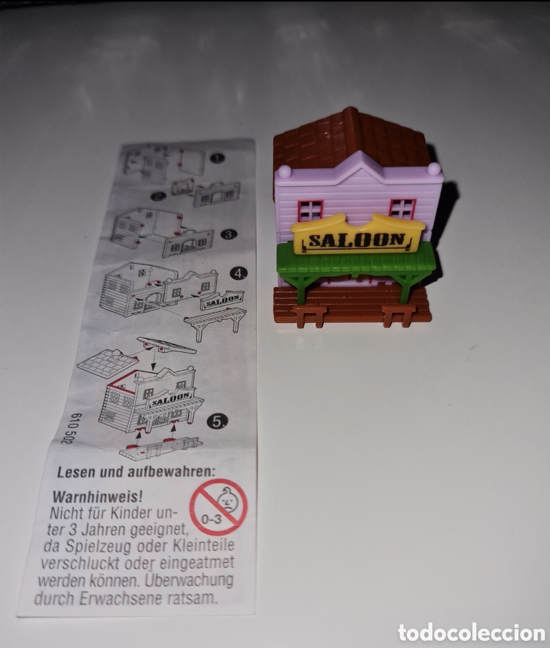 Kinder &Uuml;berraschung: Figura kinder Ferrero casa Saloon bar Oeste variante +bpz mu&ntilde;eco colecci&oacute;n casita sorpresa premium