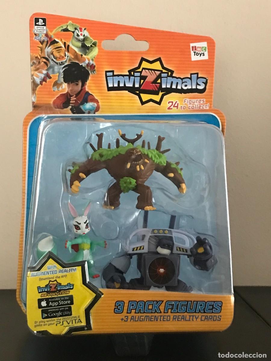 Figuras de Borracha e PVC: INVIZIMALS PACK 3 FIGURAS - JUNGLEUS USAKO VORTEX - IMC TOYS - BLISTER NUEVO FIGURA