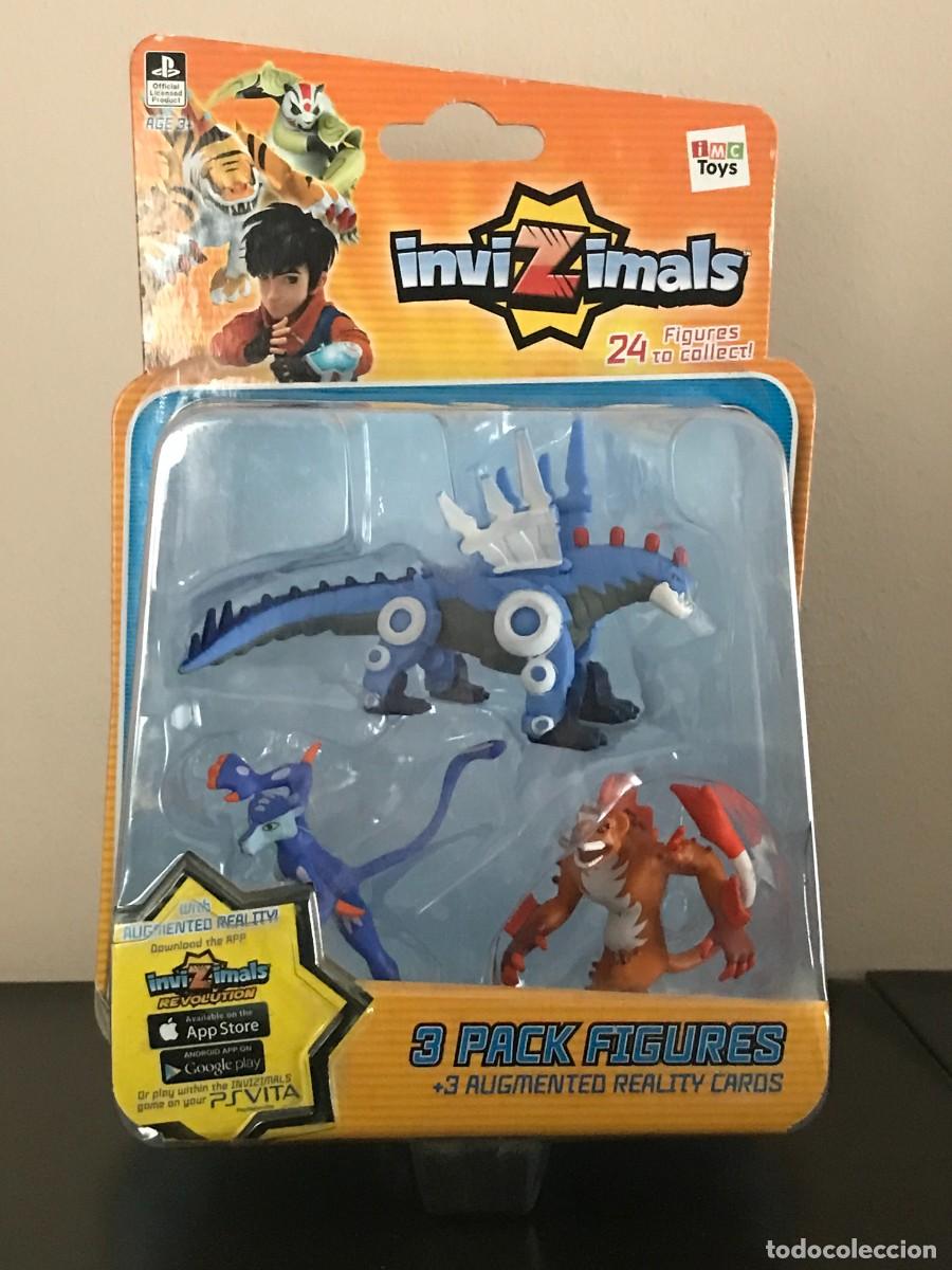 Figuras de Borracha e PVC: INVIZIMALS PACK 3 FIGURAS - STEEL DRAGON ZAPHYRA HA HA YENA - IMC TOYS - BLISTER NUEVO FIGURA