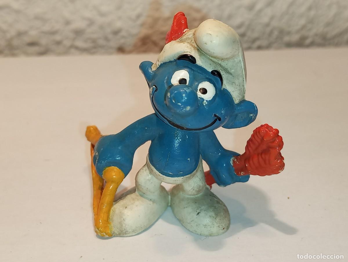 Figuras de Goma y PVC: ANTIGUA FIGURA DE GOMA DE LOS PITUFOS THE SMURFS - PITUFO ARQUERO - A&Ntilde;OS 80