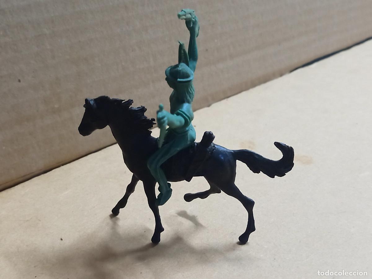 Figuras de goma y PVC: FIGURA DE PL&Aacute;STICO INDIO CON CABALLO COMANSI - Foto 2