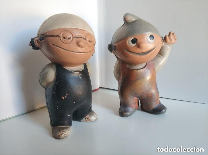 Figuras de goma y PVC: 2 figuras de goma alemania Mainzelm&auml;nnchen los hombres de Mainzel a&ntilde;os 60