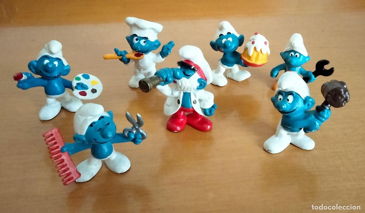 Figuras de goma y PVC: LOTE 7 PITUFOS PROFESIONES - Foto 1