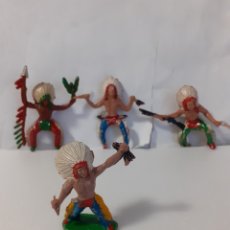 Figuras de Goma y PVC: LOTE INDIOS PLASTICO DOS CON CABELLERA PECH,SOTORRES,JECSAN,REAMSA