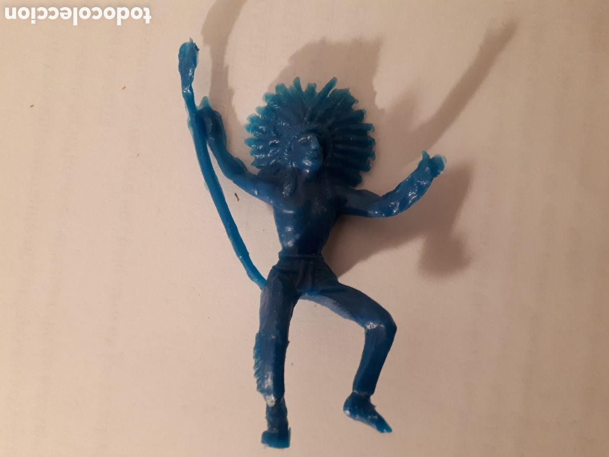 Figuras de goma y PVC: JEFE INDIO AZUL. SIN MARCA - Foto 1