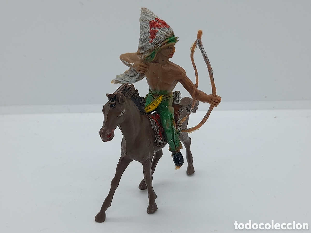 Figuras de goma y PVC: COMANSI. INDIO A CABALLO. A COLOR - Foto 1