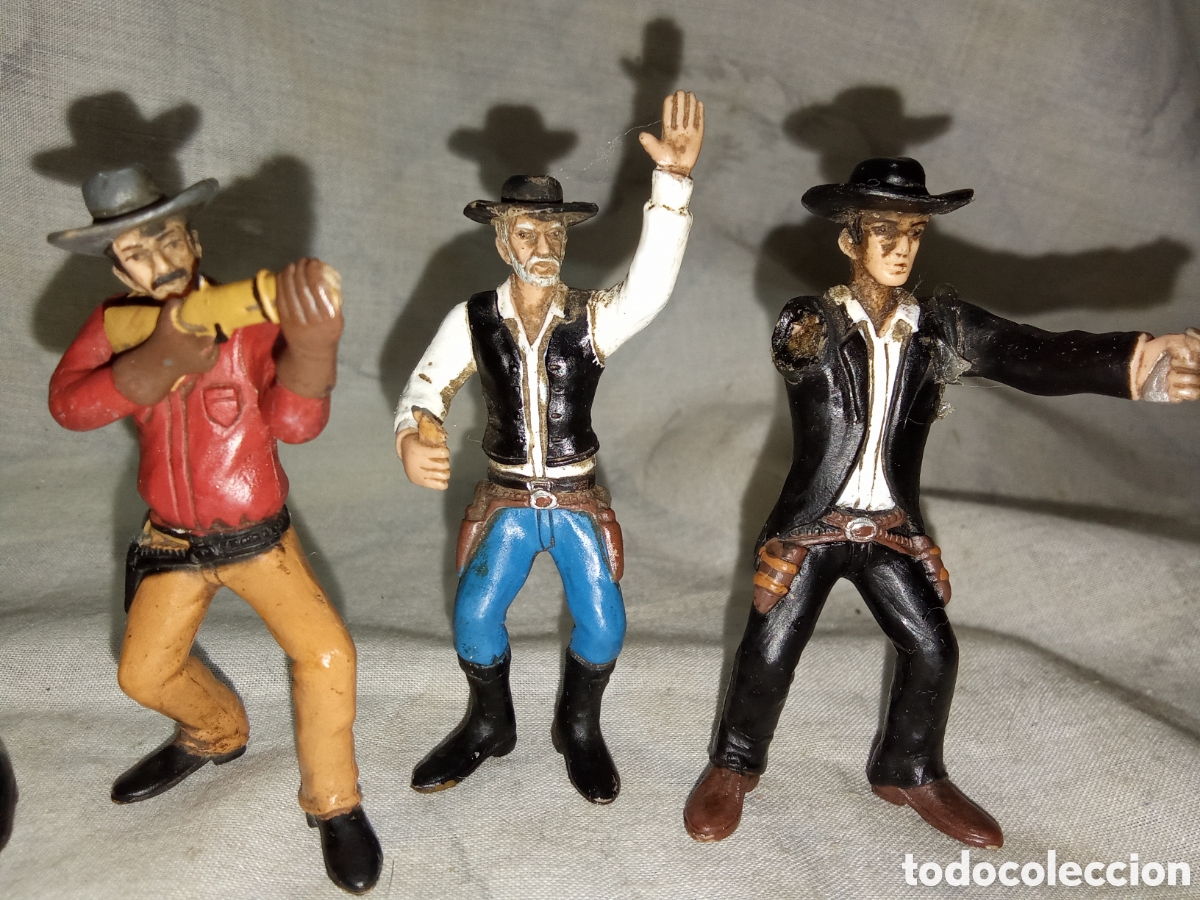 Figuras de goma y PVC: LOTE VAQUEROS Y CABALLO DE COMANSI - Foto 3