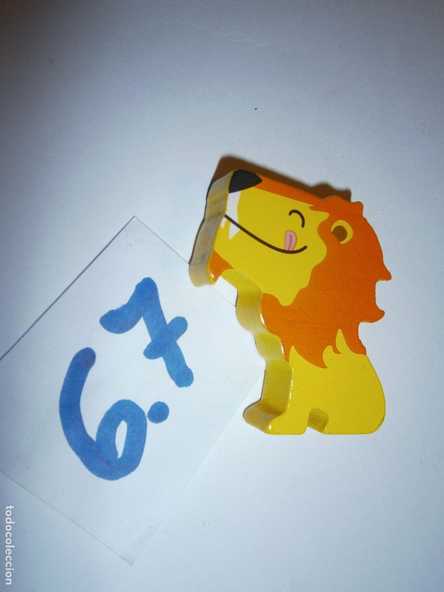 Figuras de goma y PVC: FIGURA LEON EN MADERA - ENVIO GRATIS A ESPA&Ntilde;A - Foto 1