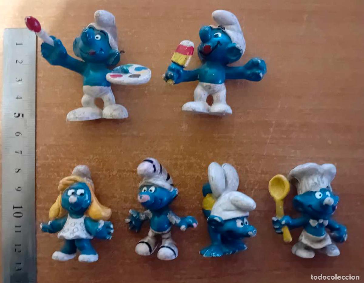 Figuras de goma y PVC: PITUFOs -A&Ntilde;OS 80 - REF.OO8 - 6 modelos - Foto 1